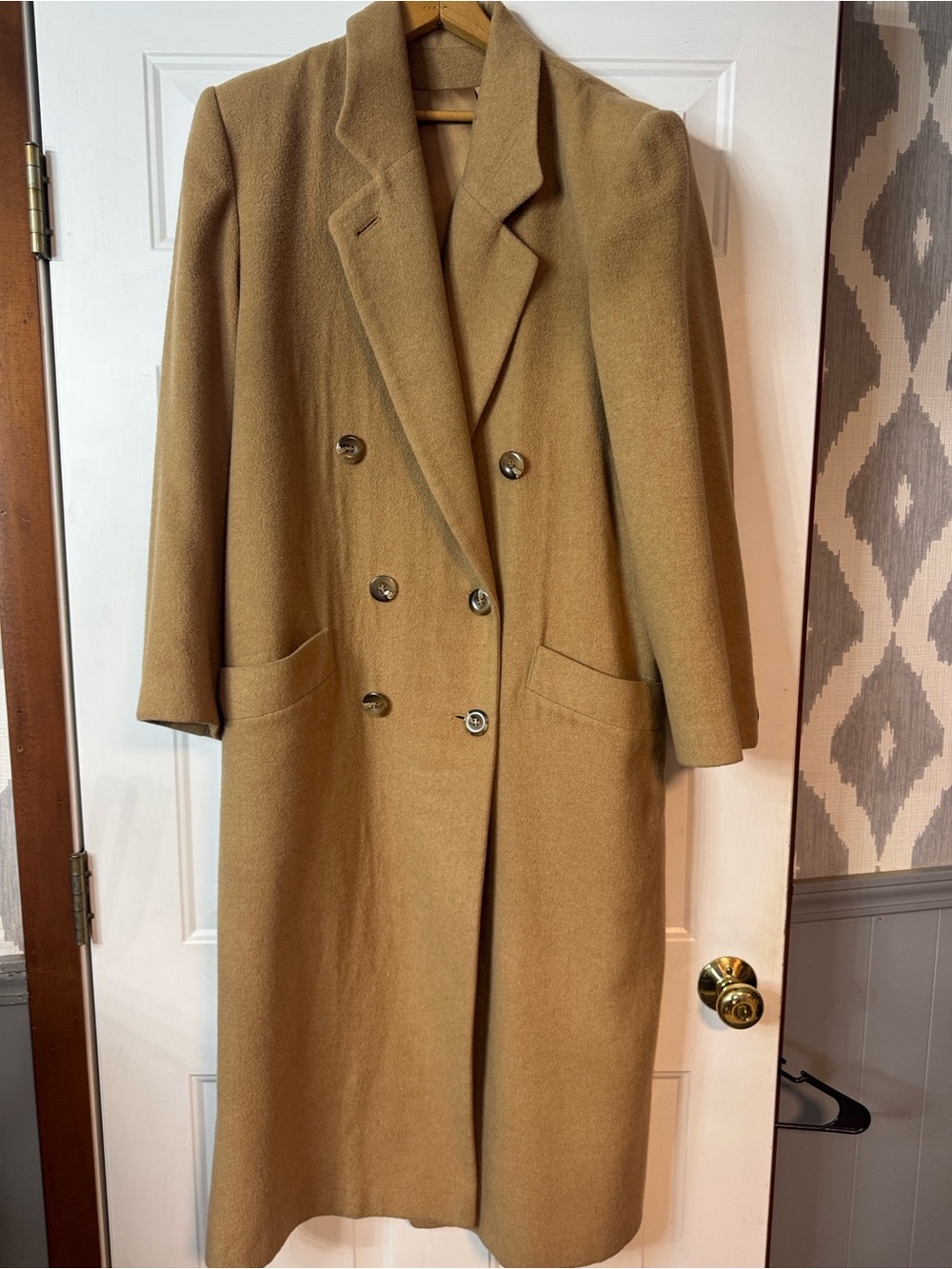 Saks Fifth Avenue Fleurette Camel Hair Coat XL
